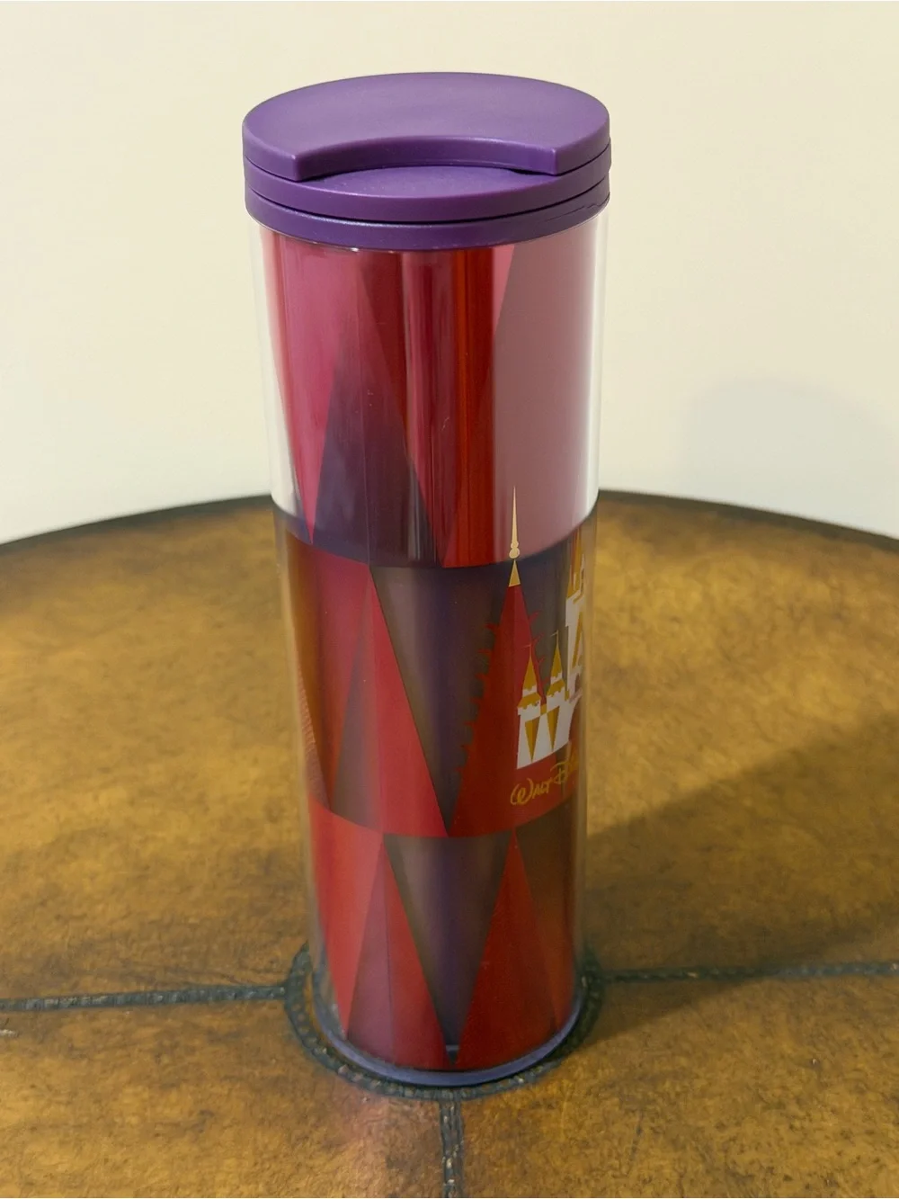 NEW WALT DISNEY WORLD STARBUCKS CINDERELLA CASTLE RED TRAVEL TUMBLER 16oz